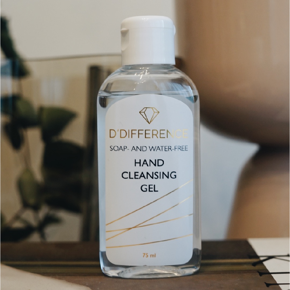 D'DIFFERENCE Hand Cleansing Gel on a natural background