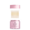 Image of D'DIFFERENCE Royal Beauty Advanced Perfection Night Cream jar, similar metallic pink design with night cream visible, 30 ml. Package of refill popping our of the original jar.