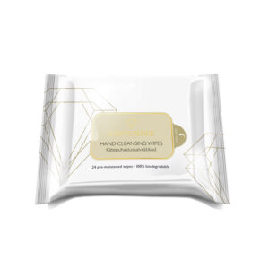 D'DIFFERENCE Essential Hand Cleansing Wipes in a pouch of 24 pcs on a white background