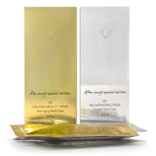 Party Pack of Golden Beauty Face Mask and Oxygen Facial Care Mask - bubble masks from D'DIFFERENCE