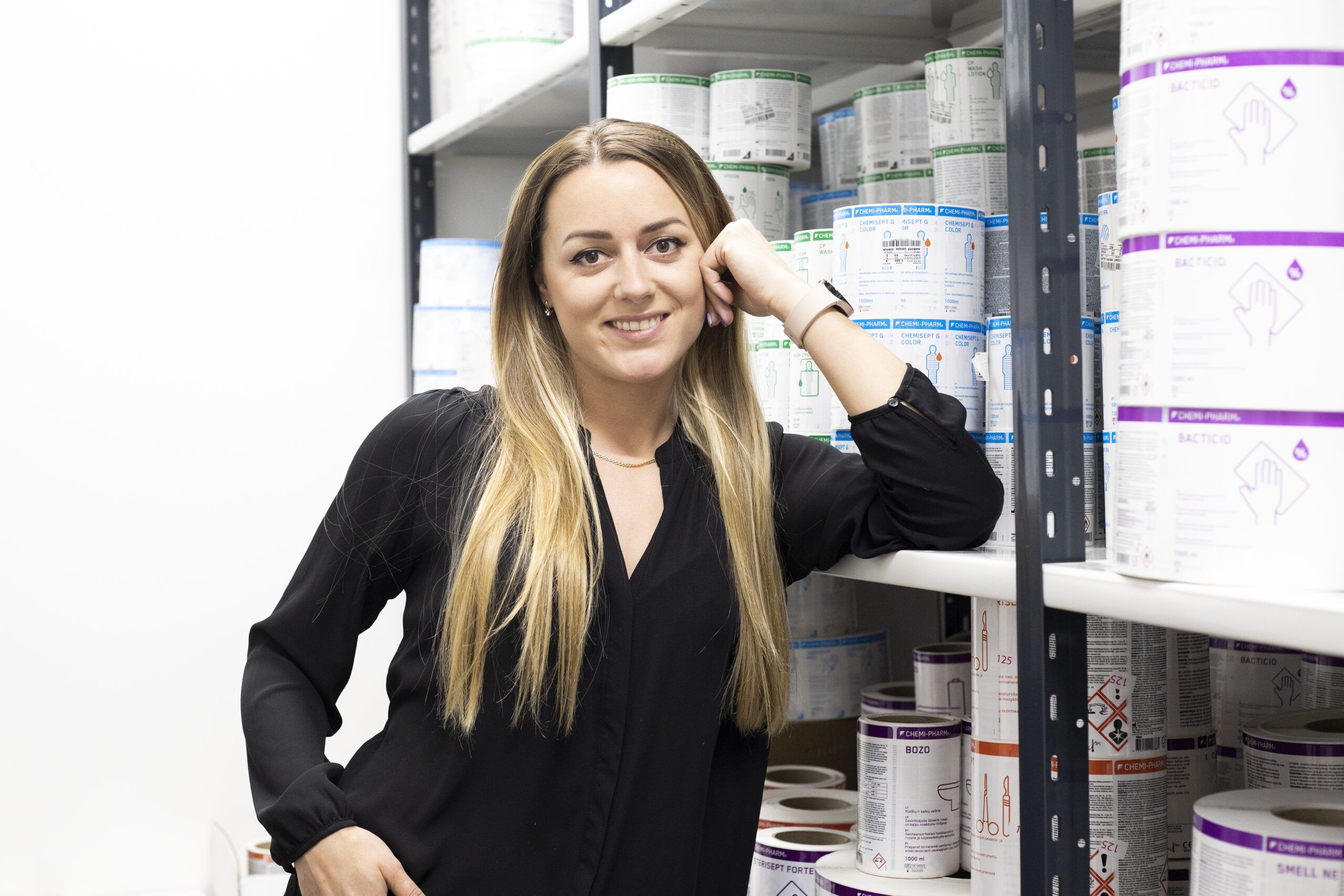 Katre in the label office